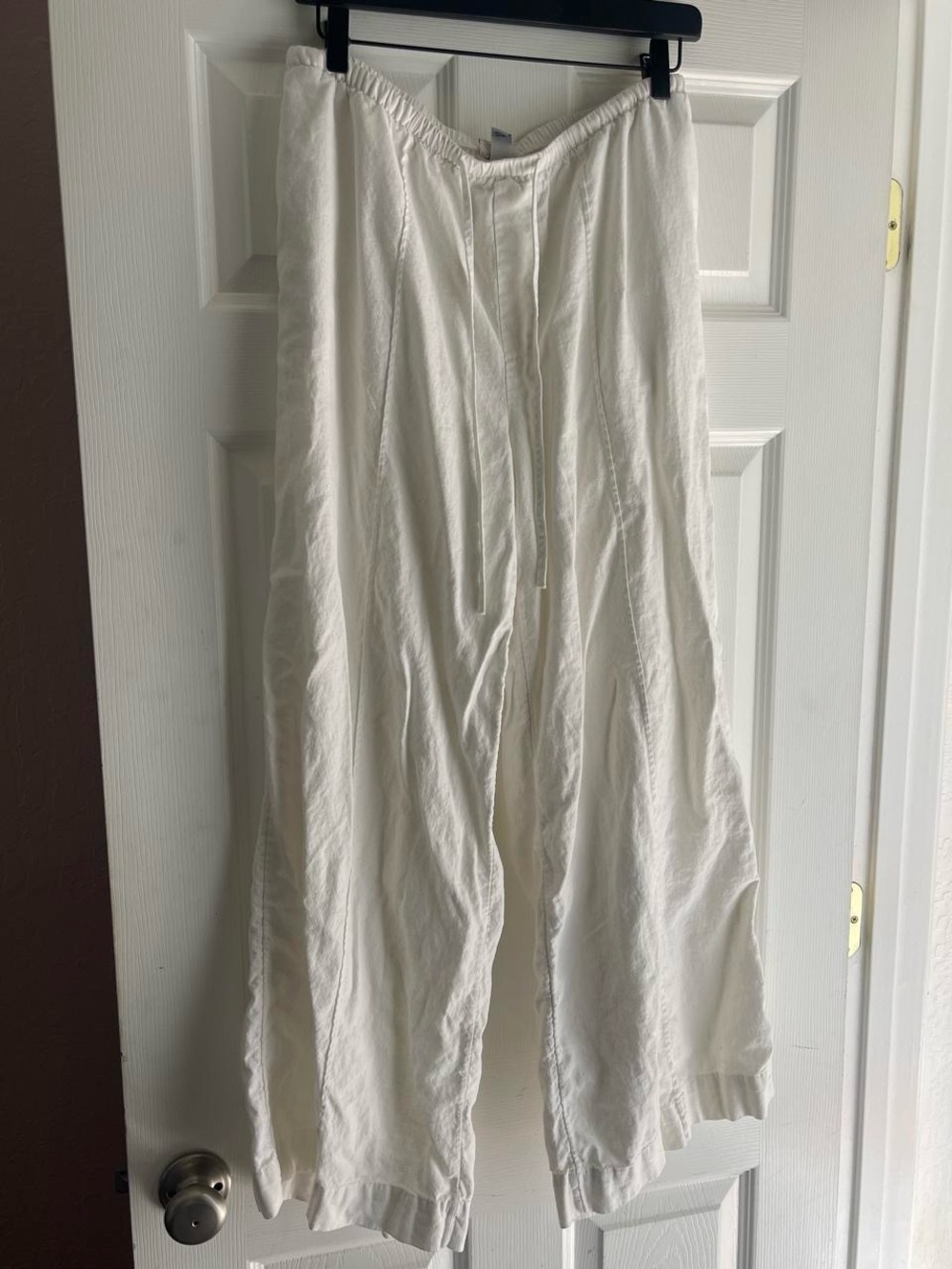 White linen pants